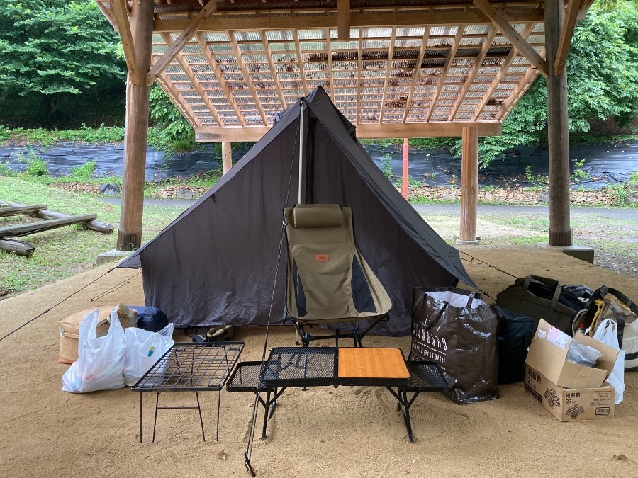 福江湖村キャンプ場場所　まさかの土俵でキャンプの巻(笑)