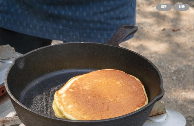 ホットケーキ　キャンプで食べたい